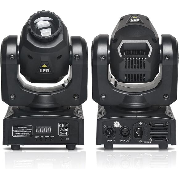 30W LED Moving Head DJ Lights – 2-Pack with 7 Colors & DMX Sound Activation - Picture 3 of 8